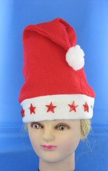 WEIHNACHTSMÜTZE mit LEUCHTENDEN STERNEN (9 Stk.)