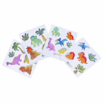 GLITZER-STICKER - MODELL: DINOSAURIER (100 Stk.)