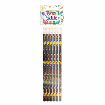 6-teiliges Superhelden Bleistift & Radiergummi Set - Display (24 Sets)