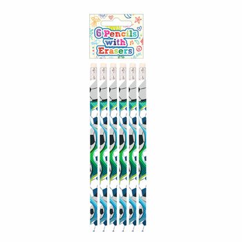 Fußball Bleistift- & Radiergummi-Set (6-tlg) - Display (24 Sets)
