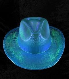 COWBOY-GLITZERHUT - BLAU (6 Stk.)