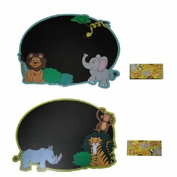 Wildtiere Kreidetafel mit Kreide - Display 24 Stück
