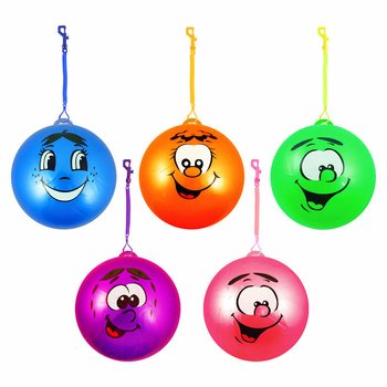 Smiley-Face-Bungee-Ball mit Schnur Ø 23 cm (24 Stück)