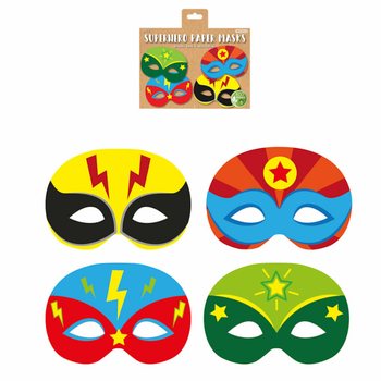 ECO FRIENDLY - SUPERHELD PAPIERMASKEN (1 Packung à 12 Stk.)