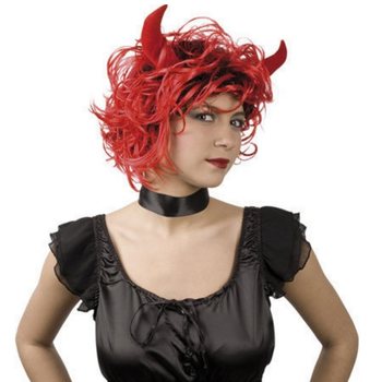 WIG - RED DEVIL mit Curling Hörner (1.).