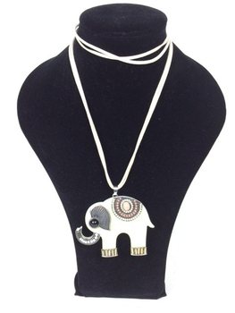 Halskette mit Elefant Creme (1 Stk.)