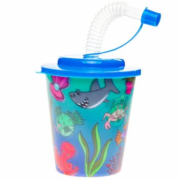 TRINKBECHER / EISBECHER MIT STROHHALM – MEERESTIERE (12 Stk.)