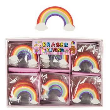 Regenbogen Radiergummis im Display (36 Stk.)