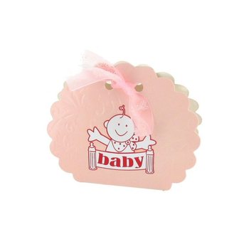 Gastgeschenkboxen Geburt - Rosa (12 Stk.) | Babyparty Schachteln