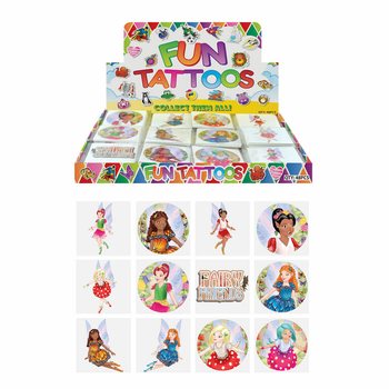 SPASS-TATTOOS - MOTIV: FEE / FAIRY, Jedes Pack 12x Tattoos IM DISPLAY (48 Stk.)