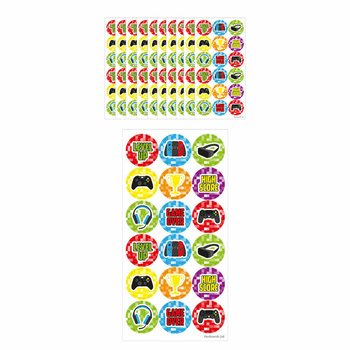 Gamer Fun Sticker - 10 Bögen mit je 18 Aufklebern
