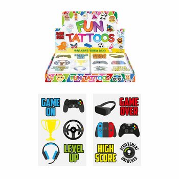Gamer Fun Tattoos Displaybox (96 Blatt)