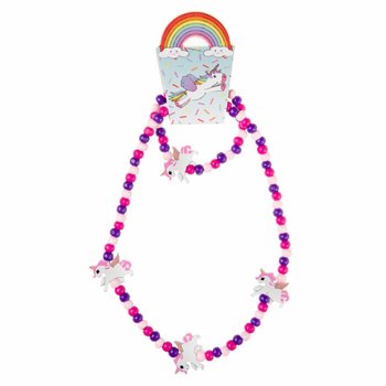 Holz-Einhorn Halskette & Armband Set für Kinder (48er Set)