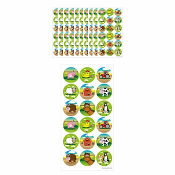 FUN STICKERS - BAUERNHOF TIERE - 18 STICKER PRO BOGEN (10 Stk.)