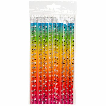 Smiley Bleistift mit Radiergummi (12 Stk.)