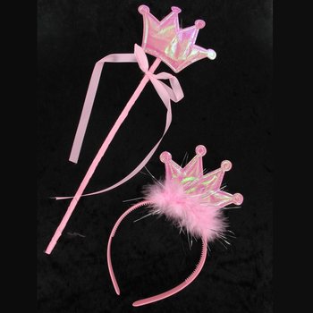PRINZESSINNEN-DIADEM MIT ZAUBERSTAB (12 Stk.)