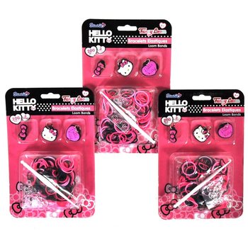 Hello Kitty Armband-Bastelset mit Loom-Bändern & Anhängern (12 Stk.)