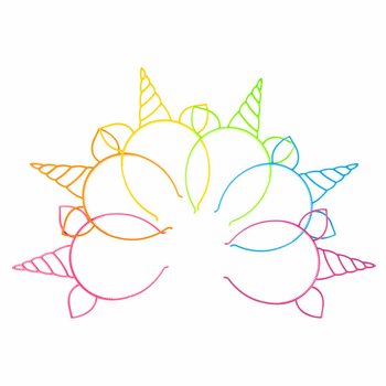 Einhorn Tiara / Haarreif, Neon Farbmix (24 Stk.)