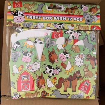 Mitgebringsel-Boxen Bauernhof-Tiere - 12x12,5x6 cm (12 Stk.)