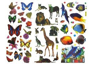 Stickerbögen mit großen Tieren (40 Stk.)