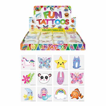 Kinder-Tattoos für Mädchen | 48er Verkaufsdisplay (je 12 Tattoos pro Packung)