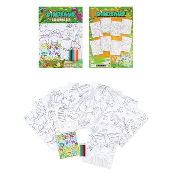 GROSSES MAL-SET - MODELL: DINOSAURIER - Maße 22x30x1 CM (12 Stk.)