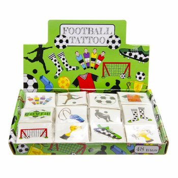 Fun Tattoos Fußball-Design - Display mit 48 Packungen (12 Tattoos pro Packung)