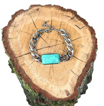 Armband im Ibiza-Style Silberoptik Blau (1 Stk.)