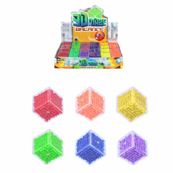 GEDULDSSPIEL WÜRFEL LABYRINTH KUGELSPIEL IN DISPLAY (24 Stk.)