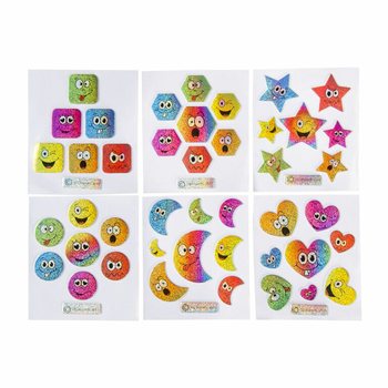 GLITZER-STICKER - MODELL: SMILEY (100 Stk.)