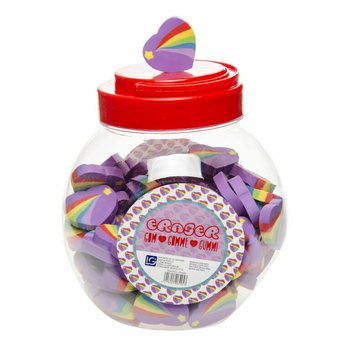 Regenbogen Herz-Radiergummi in Dose (100 Stk.)