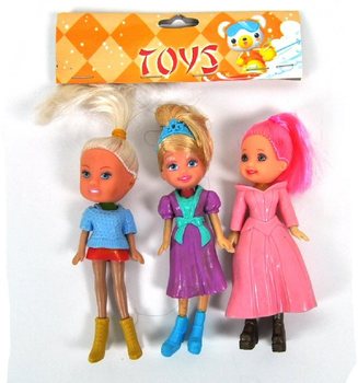 3 Mini-Puppen im Beutel (10er-Pack)