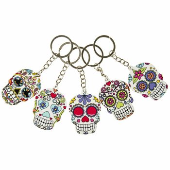 Retro Totenkopf Schlüsselanhänger (48 Stk.)