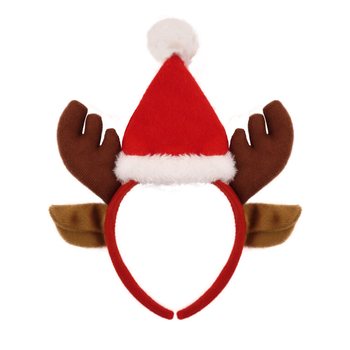 WEIHNACHTS-RENTIER-HAARREIF MIT WEIHNACHTSMÜTZE (48 Stk.)