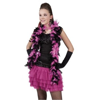 BLACK / PINK BOA FÜR PRINCESSES 180 CM. (6 Stk.)