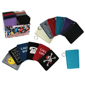 Handytaschen mit Schlüsselanhänger im Display (48er-Pack)