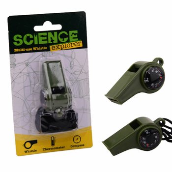 SCIENCE EXPLORER SURVIVAL-PFEIFE MIT KOMPASS UND THERMOMETER (24 Stk.)