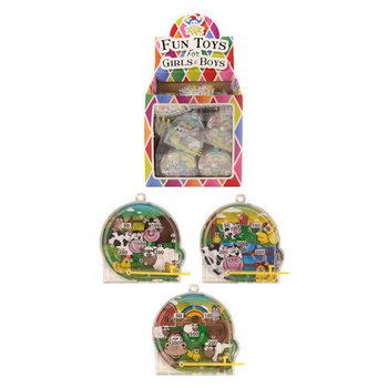 Tombola Mini-Flipperspiel Bauernhoftiere im Display (108 Stk.)