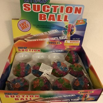 Leuchtende Saugnapfkugeln im Display (12 Stück)