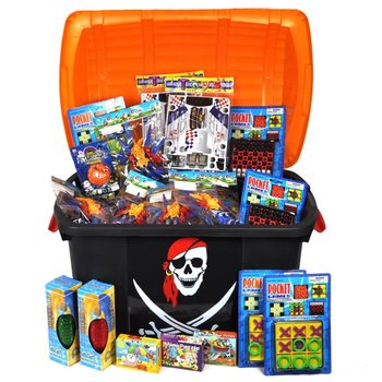 Große Grabbelkiste Piraten-Schatztruhe (inkl. 100 Luxus-Spielzeugen)