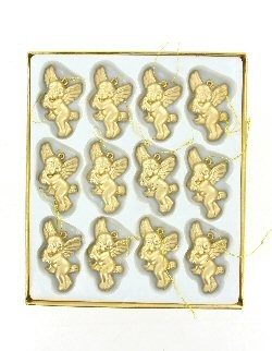 12 Goldene Weihnachtsengel in Box