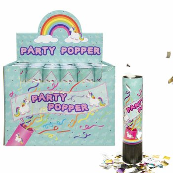 PARTY KONFETTI SHOOTER - EINHORN - IM DISPLAY (48 Stk.)