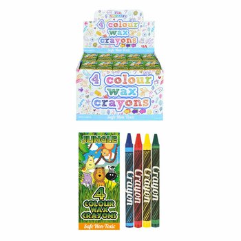 4-teilige Wachsmalstift-Sets 'Dschungeltiere' - Display (120 Stk.)