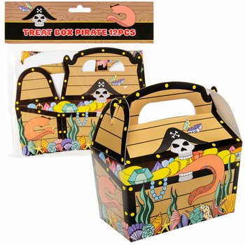 Piraten Mitgebsel-Boxen 12x12,5x6 cm (12 Stk.)