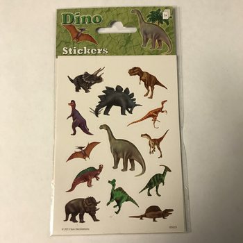 STICKERVEL: DINOSAUR, Dim. 16 x 9 cm. (10 stücke)