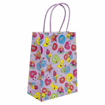 Smiley Papier Geschenktüten - 16x9x22 cm (12 Stück)