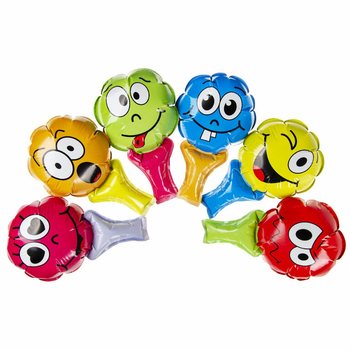 SELBSTAUFBLASENDE SMILEY HANDBALLONS (48 Stk.)