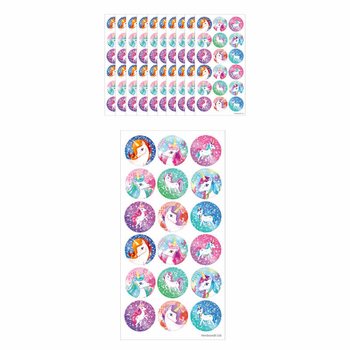 FUN STICKERS - EINHORN / UNICORN STICKER - 18 STICKER PRO BOGEN (10 Stk.)