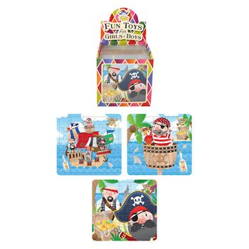 Piraten-Puzzle 13 x 12 cm im Display (108er-Pack)