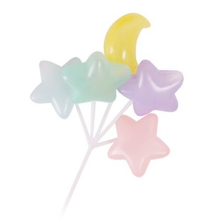 CUPCAKE-ST&Auml;BCHEN - STERN- UND MOND-BALLONB&Uuml;NDEL (15 Stk.)